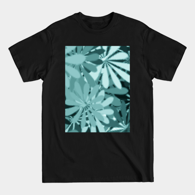 BIG AQUA AND TURQUOISE FLORAL PALM LEAVES PATTERN FOR SUMMER - Palm Leaves - T-Shirt