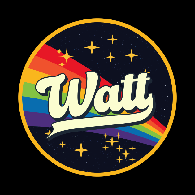 Watt // Rainbow In Space Vintage Style by LMW Art