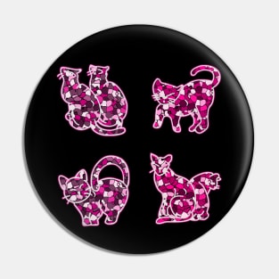 Crystal Group Cat (pink) Pin