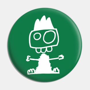 Cute monster - Mostrone Dentone (white on green) Pin