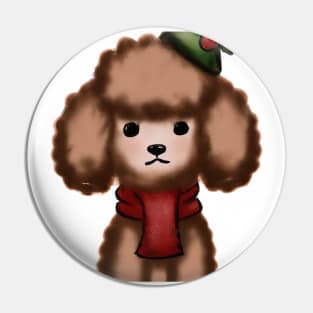 Cute Poodle Drawing Pin