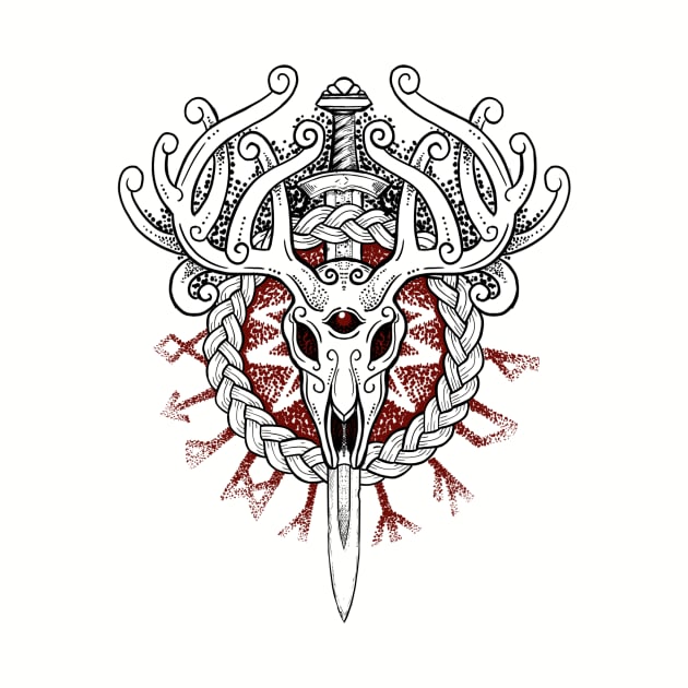 Deer viking skull by BlackForge