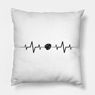 Plant Heartbeat Monstera Leaf Pillow