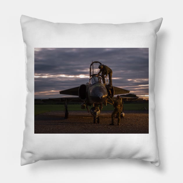 SAAB Viggen and crew Pillow by captureasecond