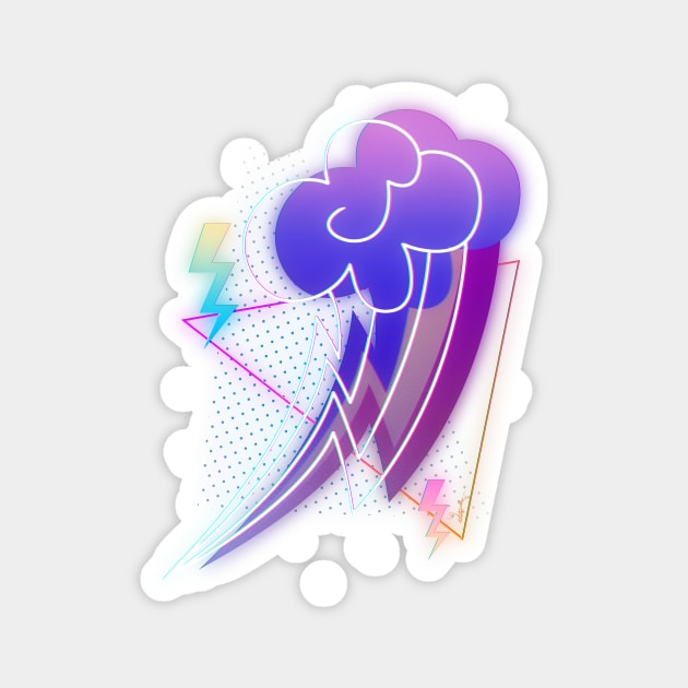 Synthwave Rainbow Dash Cutie Mark Magnet by Ilona's Store