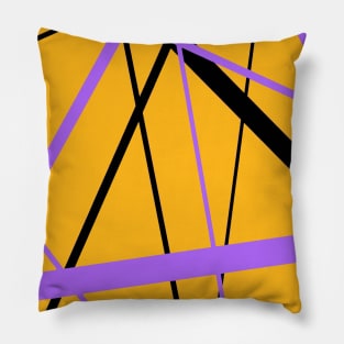 Criss Crossed Lilac and Black Stripes Pillow