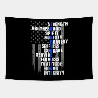 Police Holiday Gift - Thin Blue Line Flag - Law Enforcement Tapestry