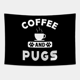 Pug dog - Coffee and pugs Tapestry