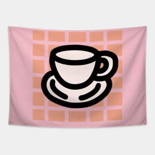 kaxwai cute pink coffee cup Tapestry