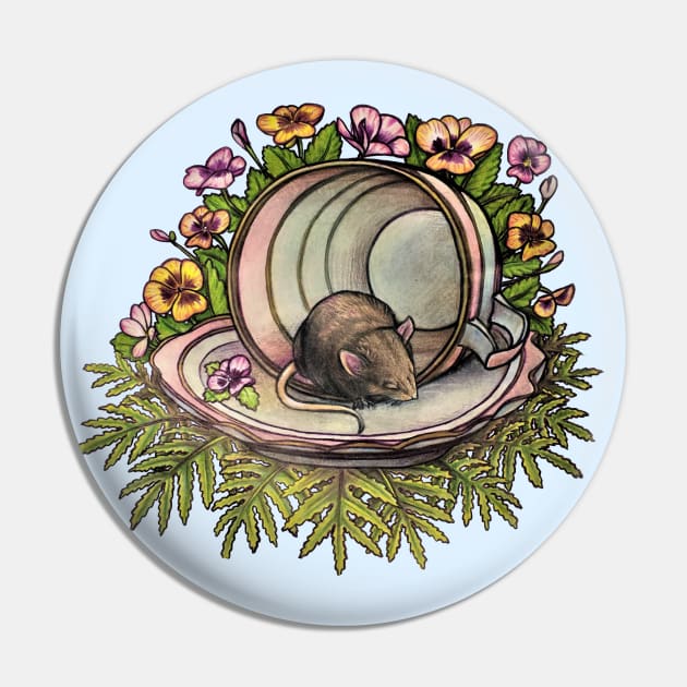 Teacup Mouse Pin by GnarlyBones