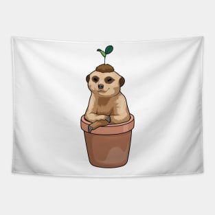 Meerkat Flower pot Plant Tapestry