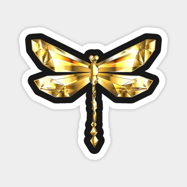 Gold Polygonal Dragonfly Magnet by Blackmoon9