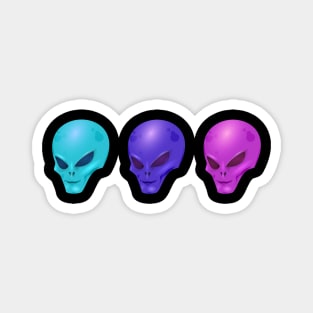 THREE COLORS ALIENS UFO FROM SPACE Magnet