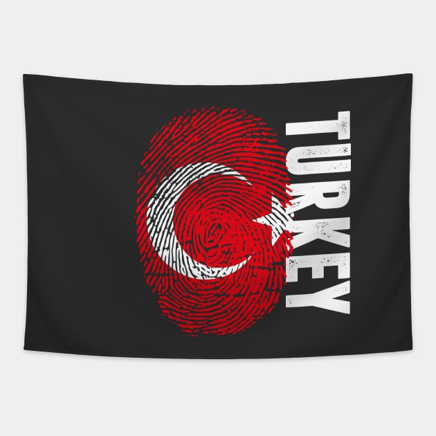 Turkey Flag Fingerprint My Story DNA Turkish Tapestry by Your Culture & Merch