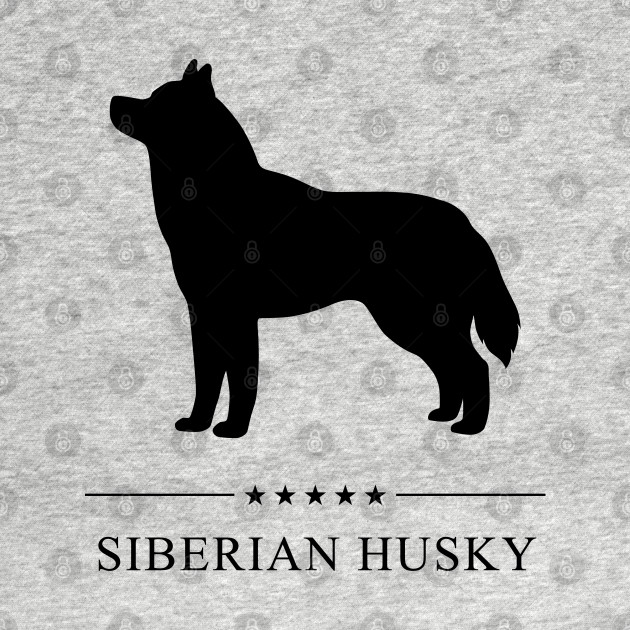 Siberian Husky Black Silhouette - Siberian Husky - T-Shirt