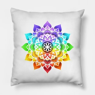 Mandala of Chakras in the 7 colors of the rainbow n°2 Pillow