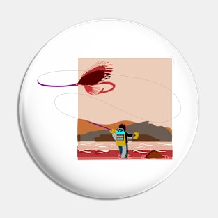 Fly fishing on Mars Pin