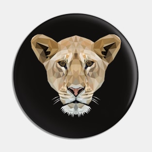 Lioness Low Poly Art Pin