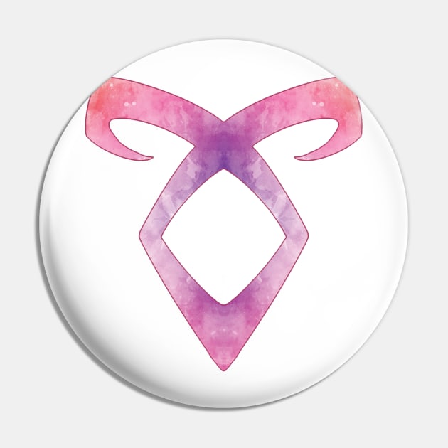 Shadowhunters rune / The mortal instruments - Angelic power rune (pink watercolour) - Clary, Alec, Jace, Izzy, Magnus - Malec - Parabatai Pin by Vane22april