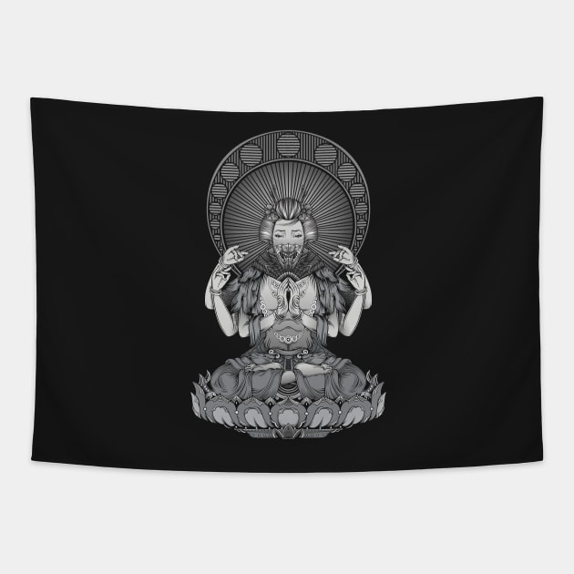 Geisha (Buddha Style) Tapestry by bobyberto