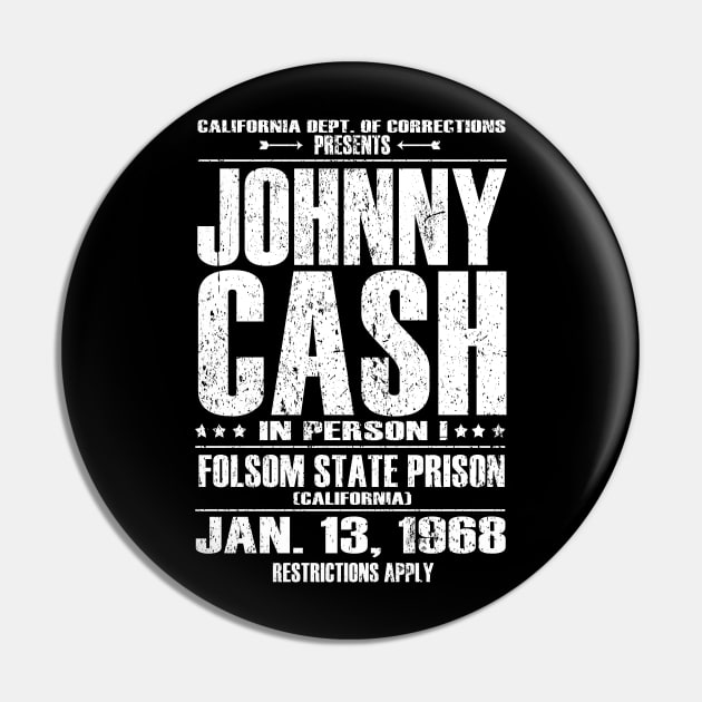 Johnny Cash Live At Folsom Prison Inspired Concert Poster Pin by HellwoodOutfitters