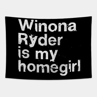 Winona Ryder  / Faded Style Retro Typography Design Tapestry