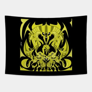 golden dark nazgul ecopop in balrog dreams of the middle earth ecopop Tapestry