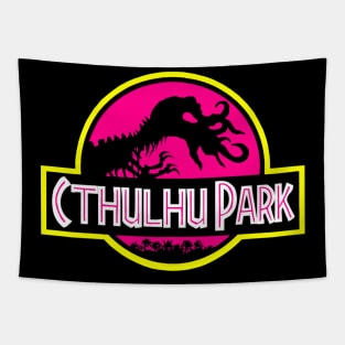 Cthulhu Park - Retro 90s Movie Parody (Pink Variant) Tapestry