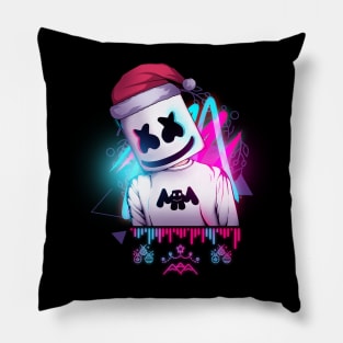 Marshmello \\ neon Merry Christmas Pillow