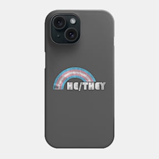 Grunge Transgender Pride - He/They Pronouns Phone Case