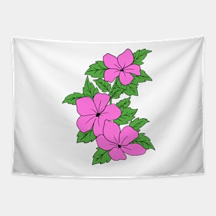 Pink Cherry Blossom Hand Drawn Gardening Gift Tapestry