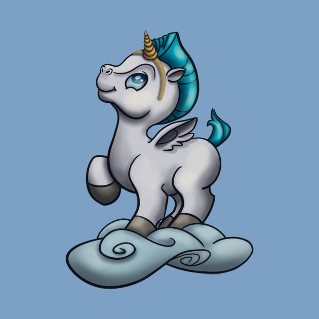 Baby Pegasus with Unicorn Horn by Art-by-Sanna