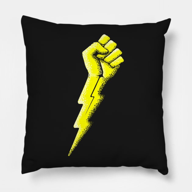 Lightning Bolt Fist Pillow by TBDtshirts