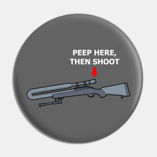 Funny Sniper Gun Pro-Gun Cartoon for Responsible Gun Owners Pin