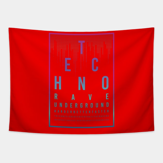 Techno Rave Faster Hardstyle Tapestry by avshirtnation