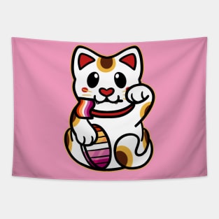 LGBTQ+ Pride Lucky Cat - Lesbian Tapestry