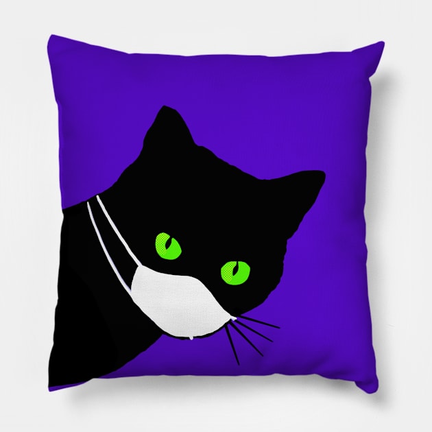 Covid Quarantine Cat Pillow by Pickledjo