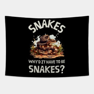 Snakes. Why did it have to be snakes? - Black - Adventure Tapestry