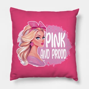 Pink and Proud Barbie Girl Pillow