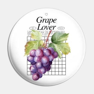 Grape Lover - Grapefruit Grapevines Fruitarian Pin