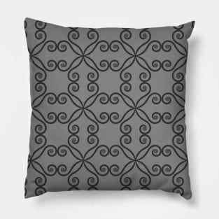 Grey pattern spiral design Pillow