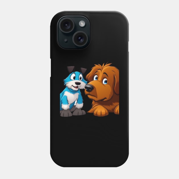 Blue dog brown dog Phone Case by SavantArts