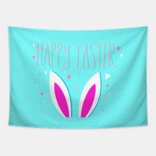 happy easter bunny pink Tapestry