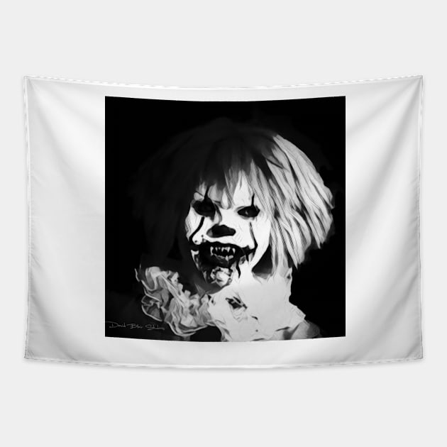 Bad Hair Day -  Black and White Tapestry by davidbstudios