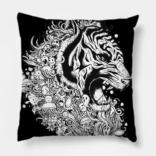 doodleart tiger Pillow