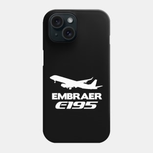 Embraer E195 Silhouette Print (White) Phone Case
