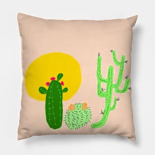 Three cactuses Pillow
