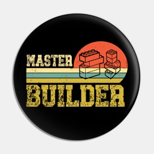 Birthday Master Brick Block Builder Pin