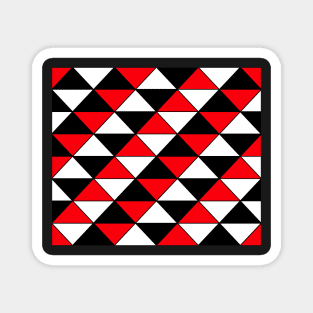 Abstract Triangles pattern - red, black and white. Magnet