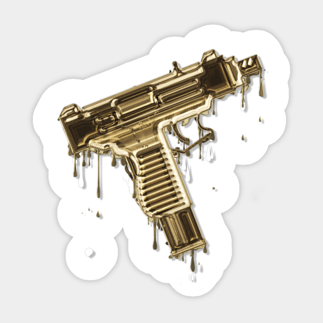 Gold Uzi Supreme Autocollant Teepublic Fr